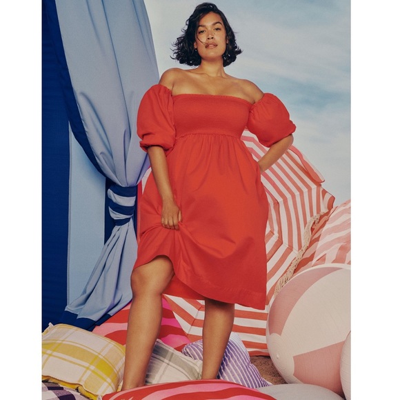 NWT Free Assembly Women's Smocked Midi Dress with Convertible Sleeves - Picture 4 of 10